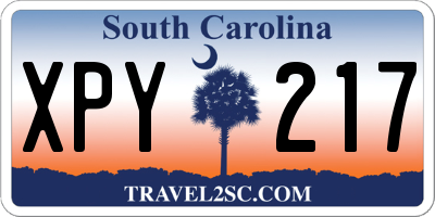 SC license plate XPY217