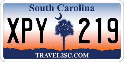 SC license plate XPY219