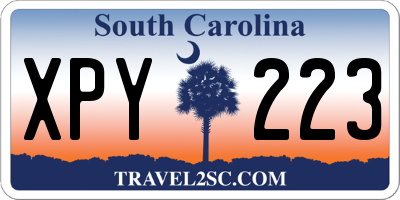 SC license plate XPY223