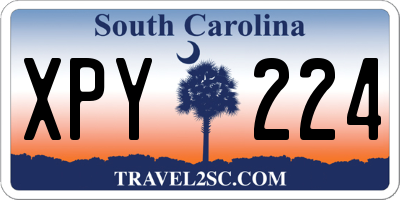 SC license plate XPY224