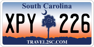 SC license plate XPY226