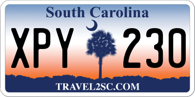 SC license plate XPY230