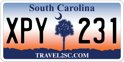 SC license plate XPY231