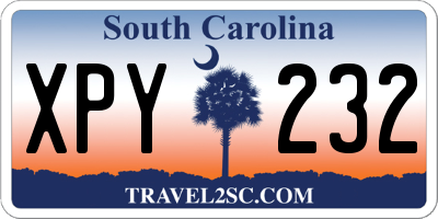 SC license plate XPY232