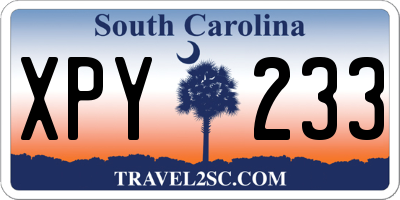 SC license plate XPY233