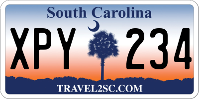 SC license plate XPY234