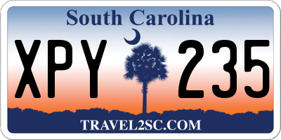 SC license plate XPY235