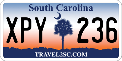 SC license plate XPY236