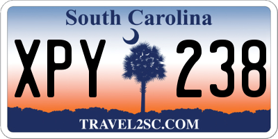 SC license plate XPY238