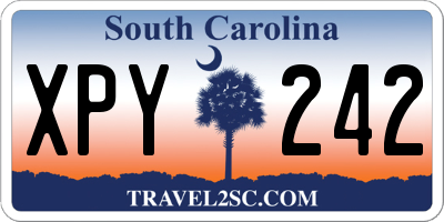 SC license plate XPY242
