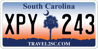 SC license plate XPY243