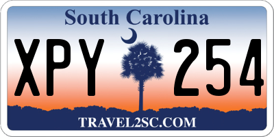 SC license plate XPY254