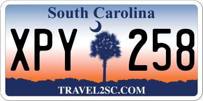 SC license plate XPY258