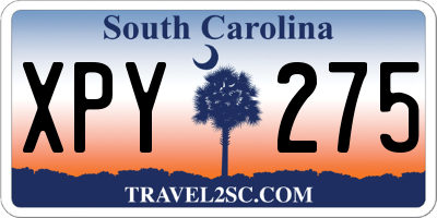 SC license plate XPY275