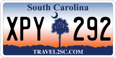 SC license plate XPY292