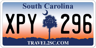 SC license plate XPY296