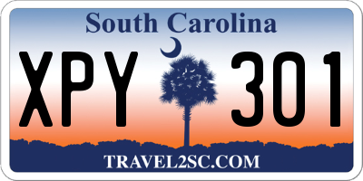 SC license plate XPY301