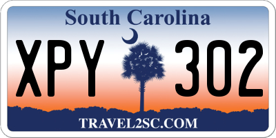 SC license plate XPY302