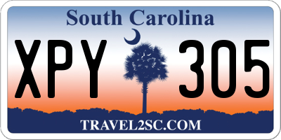 SC license plate XPY305