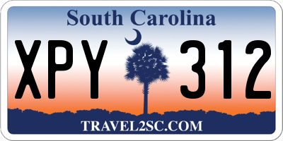SC license plate XPY312