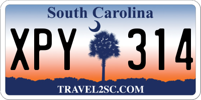 SC license plate XPY314