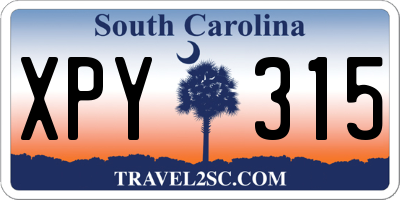 SC license plate XPY315
