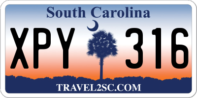 SC license plate XPY316
