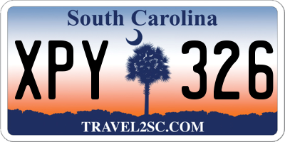 SC license plate XPY326