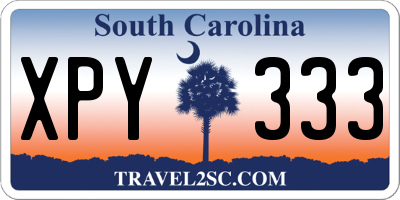 SC license plate XPY333
