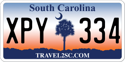 SC license plate XPY334