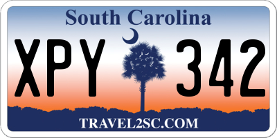 SC license plate XPY342