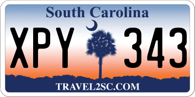 SC license plate XPY343