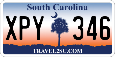 SC license plate XPY346
