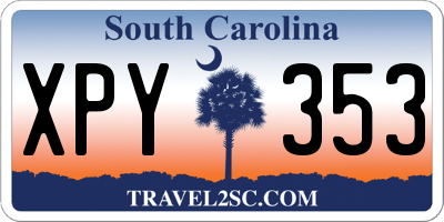 SC license plate XPY353