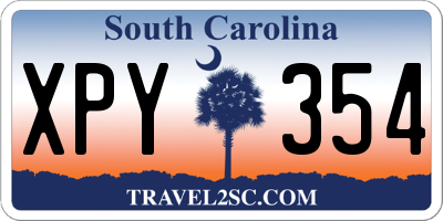 SC license plate XPY354