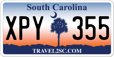SC license plate XPY355