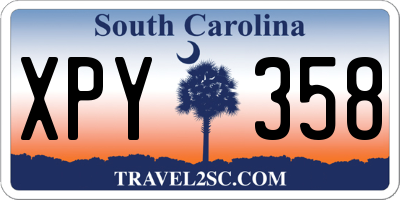SC license plate XPY358