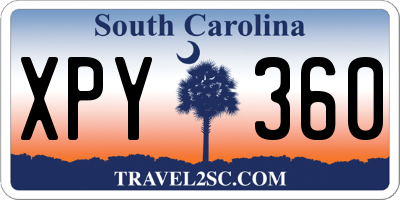 SC license plate XPY360