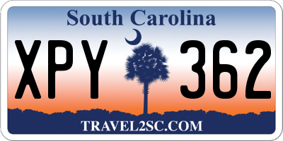 SC license plate XPY362