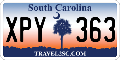 SC license plate XPY363