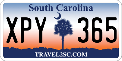 SC license plate XPY365