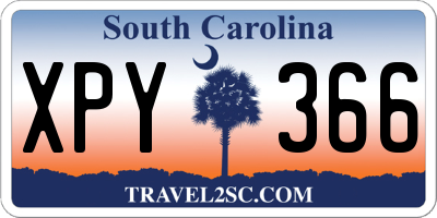 SC license plate XPY366