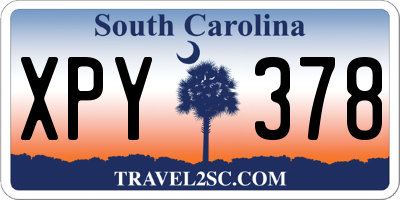 SC license plate XPY378