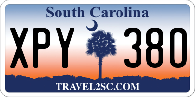 SC license plate XPY380