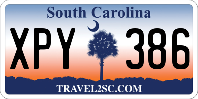 SC license plate XPY386