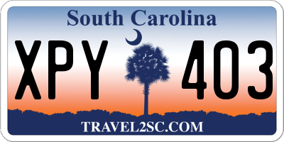 SC license plate XPY403