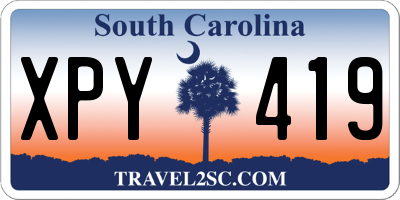 SC license plate XPY419