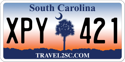 SC license plate XPY421