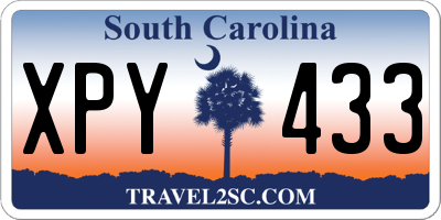 SC license plate XPY433