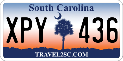 SC license plate XPY436